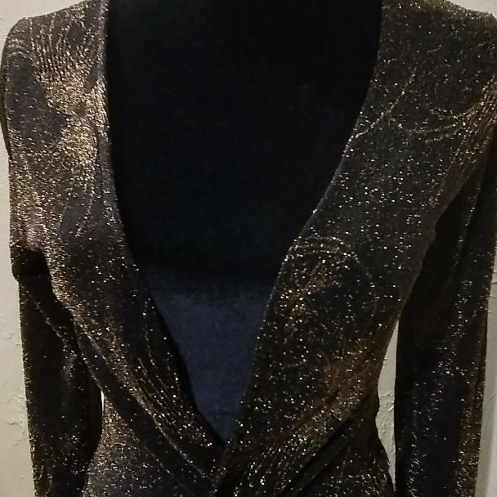 A Black & Gold puddle length  Monaco Size L